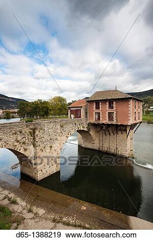 France, Midi-Pyrenees Region, Aveyron Department, Millau, Old Windmill on the Tarn River View Large Photo Image Stock Photo - France, Midi-Pyrenees Region, Aveyron Department, Millau, Old Windmill on the Tarn River. Fotosearch