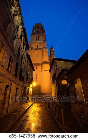 France, Midi-Pyrenees Region, Tarn Department, Albi, Cathedrale Ste-Cecile cathedral, exterior, dawn View Large Photo Image Stock Photo - France, Midi-Pyrenees Region, Tarn Department, Albi, Cathedrale Ste-Cecile cathedral, exterior, dawn. Fotosearch