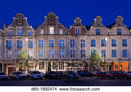 France, Nord-Pas de Calais Region, Pas de Calais Department, Arras, Grand Place buildings, dusk View Large Photo Image Picture - France, Nord-Pas de Calais Region, Pas de Calais Department, Arras, Grand Place buildings, dusk. Fotosearch