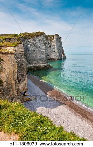 France, Normandy, Coast, Etretat, France, Europe View Large Photo Image Stock Photo - France, Normandy, Coast, Etretat, France, Europe. Fotosearch