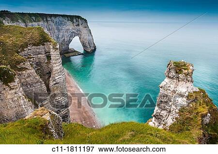 France, Normandy, Coast, Etretat, France, Europe View Large Photo Image Stock Photo - France, Normandy, Coast, Etretat, France, Europe. Fotosearch