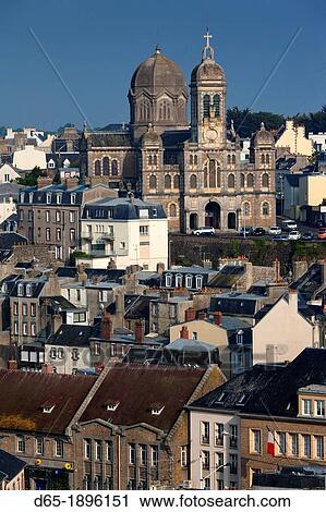 France, Normandy Region, Manche Department, Granville, elevated city view View Large Photo Image Stock Image - France, Normandy Region, Manche Department, Granville, elevated city view. Fotosearch