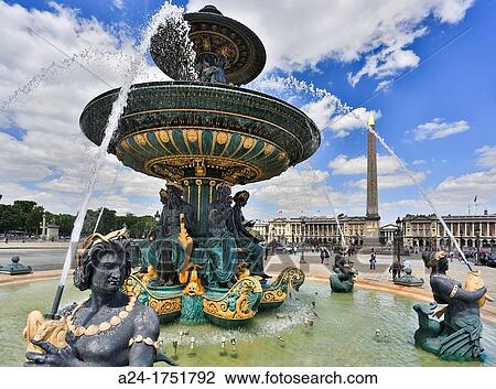 France, Paris City, Concorde Square Fountain of Mars View Large Photo Image Stock Image - France, Paris City, Concorde Square Fountain of Mars. Fotosearch