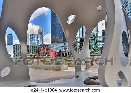 France, Paris City, La Defense District, Defense Square, detail View Large Photo Image Picture - France, Paris City, La Defense District, Defense Square, detail. Fotosearch