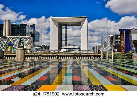 France, Paris City, La Defense District, the Gran Arche View Large Photo Image Stock Image - France, Paris City, La Defense District, the Gran Arche. Fotosearch