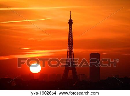 France, Paris, Cityscape with Eiffel Tower at sunrise View Large Photo Image Picture - France, Paris, Cityscape with Eiffel Tower at sunrise. Fotosearch