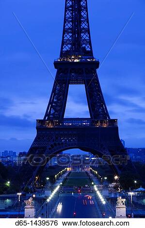 France, Paris, Eiffel Tower from the Palais de Challiot, dawn View Large Photo Image Stock Photograph - France, Paris, Eiffel Tower from the Palais de Challiot, dawn. Fotosearch