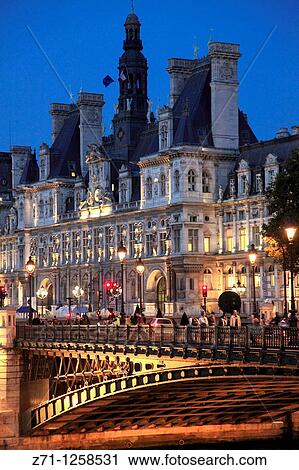 Stock Image - France, Paris, H? tel de Ville, City Hall,. Fotosearch