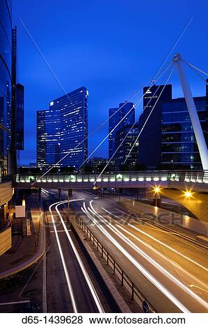 France, Paris, La Defense Area, modern office buildings, dawn View Large Photo Image Stock Photo - France, Paris, La Defense Area, modern office buildings, dawn. Fotosearch
