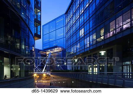 France, Paris, La Defense Area, modern office buildings, dawn View Large Photo Image Stock Photo - France, Paris, La Defense Area, modern office buildings, dawn. Fotosearch
