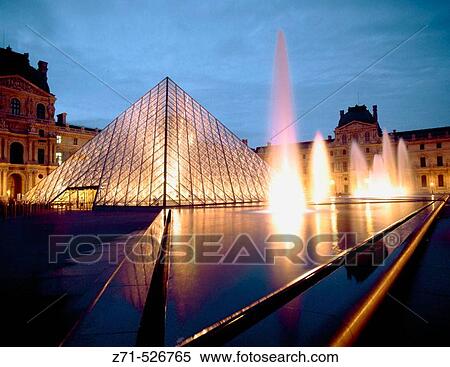 France, Paris, Le Louvre, Pyramid View Large Photo Image Stock Photography - France, Paris, Le Louvre, Pyramid. Fotosearch
