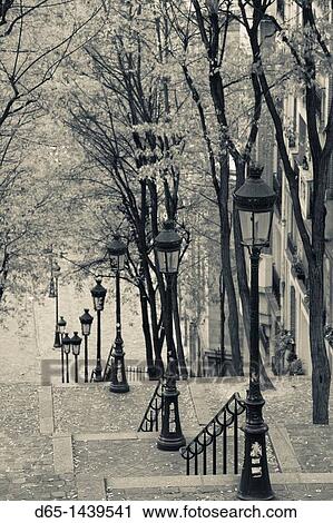 France, Paris, Montmartre, rue de Foyatier steps to the Place du Sacre Coeur, autumn View Large Photo Image Stock Image - France, Paris, Montmartre, rue de Foyatier steps to the Place du Sacre Coeur, autumn. Fotosearch