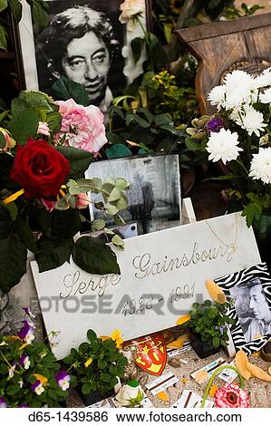 France, Paris, Montparnasse Cemetery, grave of Serge Gainsbourg, singer and songwriter View Large Photo Image Stock Photograph - France, Paris, Montparnasse Cemetery, grave of Serge Gainsbourg, singer and songwriter. Fotosearch