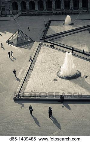 France, Paris, Musee du Louvre museum, elevated view of Louvre Pyramid courtyard View Large Photo Image Stock Photography - France, Paris, Musee du Louvre museum, elevated view of Louvre Pyramid courtyard. Fotosearch