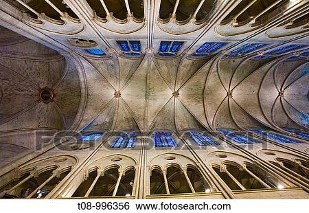 Stock Photograph - france, Paris, Notre-Dame: int? rieur. Fotosearch