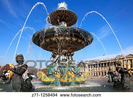 France, Paris, Place de la Concorde, fountain, View Large Photo Image Picture - France, Paris, Place de la Concorde, fountain,. Fotosearch