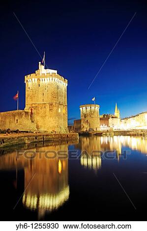 France, Poitou, Charente-Maritime, La Rochelle, the old port with Saint-Nicolas Tower and Chain Tower View Large Photo Image Stock Image - France, Poitou, Charente-Maritime, La Rochelle, the old port with Saint-Nicolas Tower and Chain Tower. Fotosearch