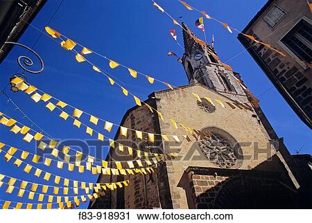 France, Poitou-Charente region, Vienne River valley, Confolen, old town, church tower with festive flags View Large Photo Image Stock Image - France, Poitou-Charente region, Vienne River valley, Confolen, old town, church tower with festive flags. Fotosearch