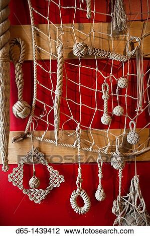 Stock Image - France, Poitou-Charentes Region, Charente-Maritime Department, Rochefort, Corderie Royale, royal rope-making factory of the French Navy, rope details. Fotosearch