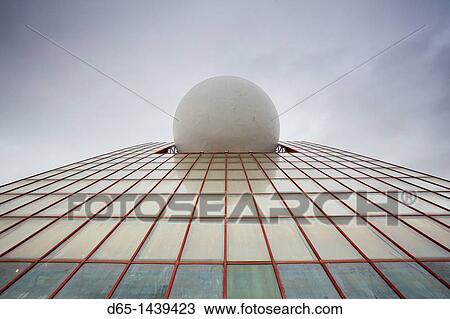 Stock Image - France, Poitou-Charentes Region, Vienne Department, Poitiers, Futuroscope Science Park, Digital City Pavillion, exterior. Fotosearch