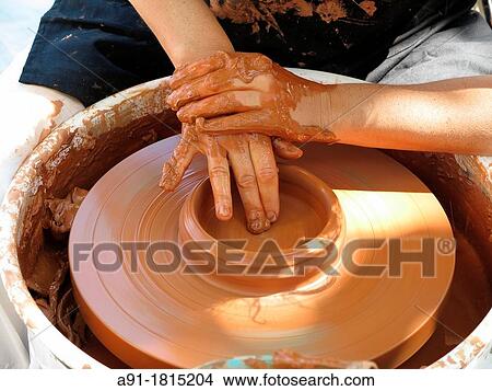 France, Provence, Alpes de Haute Provence 04, ville de Manosque, potter at work View Large Photo Image Picture - France, Provence, Alpes de Haute Provence 04, ville de Manosque, potter at work. Fotosearch
