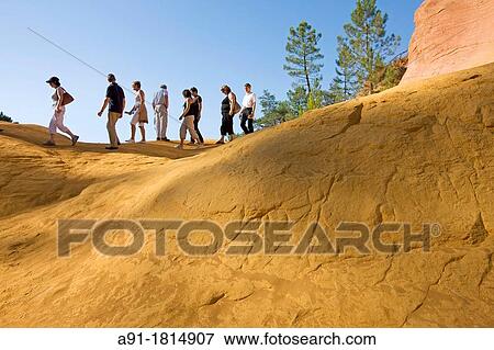 France, Provence, Vaucluse 84, Luberon, Roussillon, famous for its ochre hills View Large Photo Image Stock Photo - France, Provence, Vaucluse 84, Luberon, Roussillon, famous for its ochre hills. Fotosearch