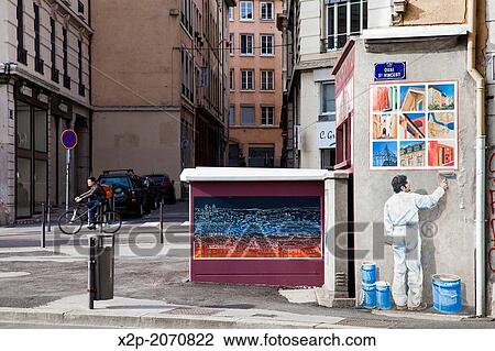 France, Rhone, Lyon, historical site listed as World Heritage by UNESCO, The Fresco of the People of Lyon was carried out by the City of Creation in 1994/95 at the corner of the quay St Vincent and the street of la Martiniere. View Large Photo Image Stock Image - France, Rhone, Lyon, historical site listed as World Heritage by UNESCO, The Fresco of the People of Lyon was carried out by the City of Creation in 1994/95 at the corner of the quay St Vincent and the street of la Martiniere.. Fotosearch