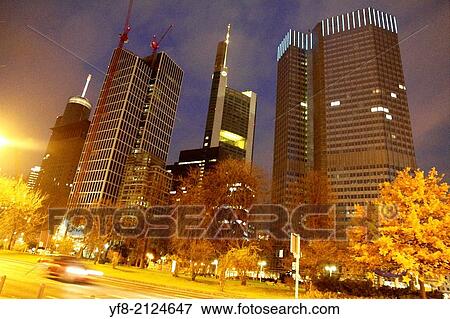 Frankfurt am Main at night, Germany. View Large Photo Image Stock Photo - Frankfurt am Main at night, Germany.. Fotosearch