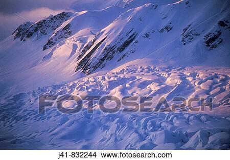 Franz Josef Glacier at sunset, New Zealand View Large Photo Image Picture - Franz Josef Glacier at sunset, New Zealand. Fotosearch