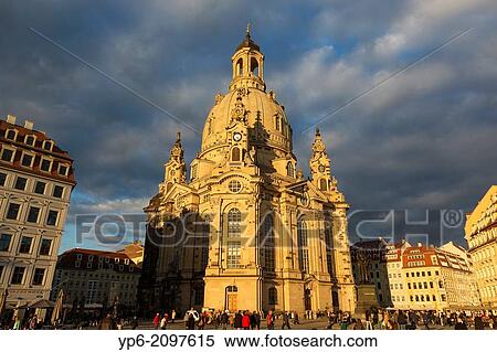 Frauenkirche in sunset light, Dresden, Saxony, Germany. View Large Photo Image Stock Photography - Frauenkirche in sunset light, Dresden, Saxony, Germany.. Fotosearch