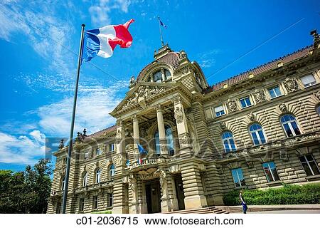 French flag and Palais du Rhin Palace of the Rhine Strasbourg Alsace France. View Large Photo Image Stock Photography - French flag and Palais du Rhin Palace of the Rhine Strasbourg Alsace France.. Fotosearch