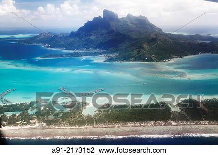 Stock Image - French Polynesia, Windward islands archipelago, bora bora island. Fotosearch