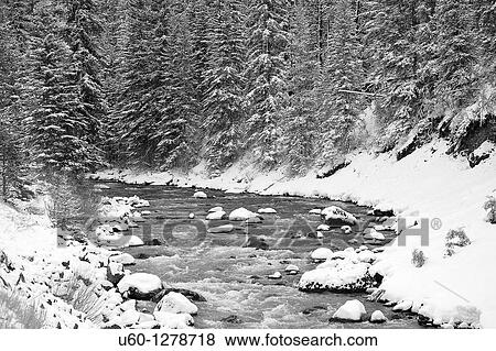 Fresh snow along the Lamar River at Yellowstone National Park, Wyoming View Large Photo Image Stock Photo - Fresh snow along the Lamar River at Yellowstone National Park, Wyoming. Fotosearch