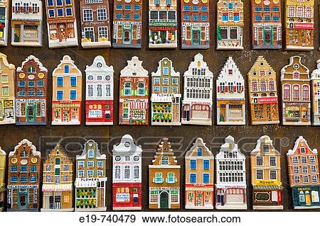 Fridge Magnets of Amsterdam town houses View Large Photo Image Stock Photo - Fridge Magnets of Amsterdam town houses. Fotosearch