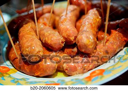 Fried? chorizo? sausage,? pintxos? at Bar Txondorra in ol town, Donostia (San Sebastian), Gipuzkoa, Basque Country, Spain View Large Photo Image Stock Photography - Fried? chorizo? sausage,? pintxos? at Bar Txondorra in ol town, Donostia (San Sebastian), Gipuzkoa, Basque Country, Spain. Fotosearch
