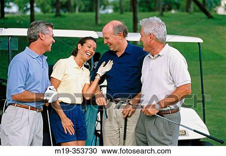 Friends at golf course View Large Photo Image Stock Image - Friends at golf course. Fotosearch