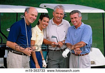 Friends at golf course View Large Photo Image Stock Image - Friends at golf course. Fotosearch
