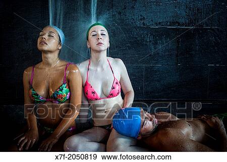Friends in thalassotherapy center View Large Photo Image Stock Photo - Friends in thalassotherapy center. Fotosearch