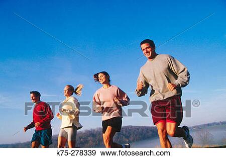 Stock Photo - friends jogging. Fotosearch