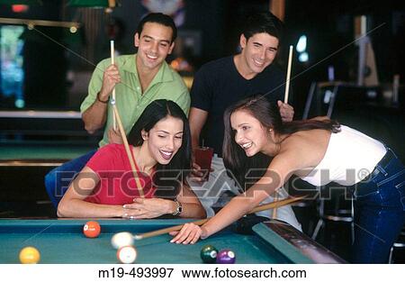 friends shooting pool View Large Photo Image Stock Photo - friends shooting pool. Fotosearch