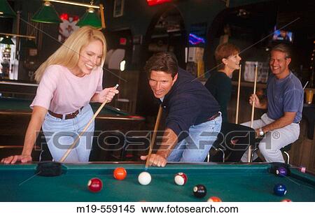 friends shooting pool View Large Photo Image Stock Photography - friends shooting pool. Fotosearch