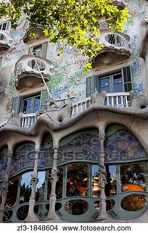 Front of La casa Batll?, built by Antoni Gaudi View Large Photo Image Picture - Front of La casa Batll?, built by Antoni Gaudi. Fotosearch