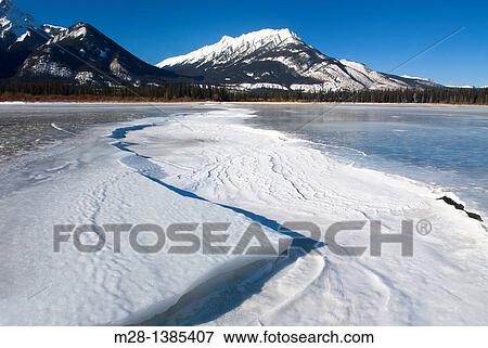 Frozen Athabasca River, Jasper National Park Alberta Canada View Large Photo Image Stock Photo - Frozen Athabasca River, Jasper National Park Alberta Canada. Fotosearch