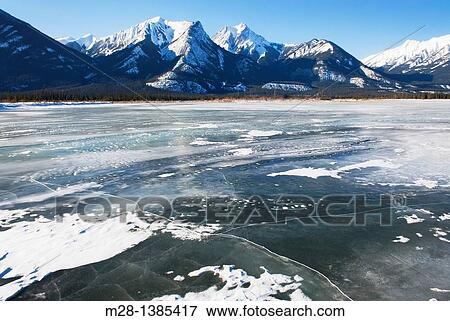 Frozen Athabasca River, Jasper National Park Alberta Canada View Large Photo Image Stock Photo - Frozen Athabasca River, Jasper National Park Alberta Canada. Fotosearch