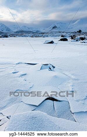 Frozen landscape of Rannoch Moor in winter, Scotland View Large Photo Image Stock Photography - Frozen landscape of Rannoch Moor in winter, Scotland. Fotosearch