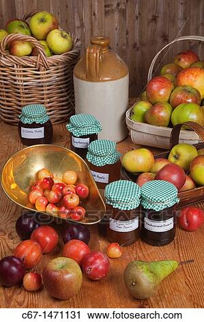 Stock Image - Fruit and home made Preserves. Fotosearch