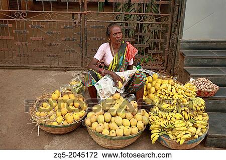 Fruit seller in market, Margao, Goa. View Large Photo Image Stock Image - Fruit seller in market, Margao, Goa.. Fotosearch