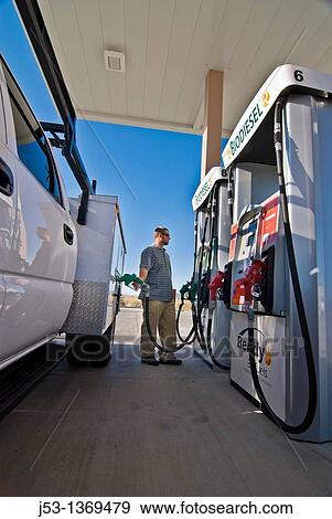 Fueling work truck with biodiesel, Minden, Nevada View Large Photo Image Stock Photo - Fueling work truck with biodiesel, Minden, Nevada. Fotosearch