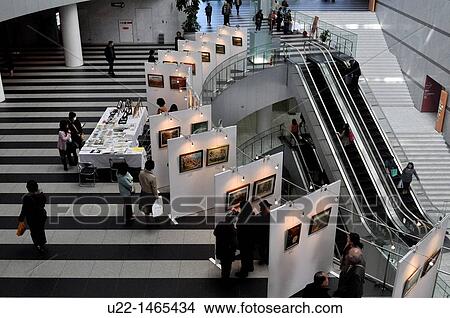 Fukuoka (Japan): art exhibition at the ACROS Fukuoka building View Large Photo Image Picture - Fukuoka (Japan): art exhibition at the ACROS Fukuoka building. Fotosearch