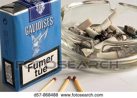Fumer tue. French cigarette pack. Smoking kills. Ashtray. Matches. View Large Photo Image Stock Photo - Fumer tue. French cigarette pack. Smoking kills. Ashtray. Matches.. Fotosearch
